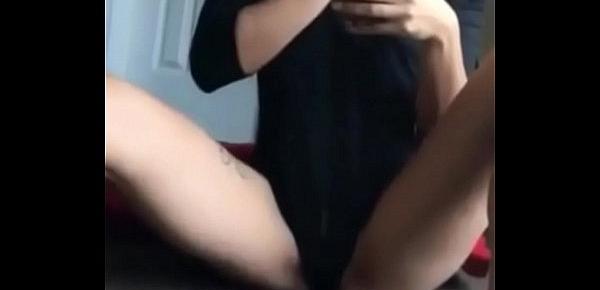  Hot Girl Masturbating Pussy and Riding Dildo at Home